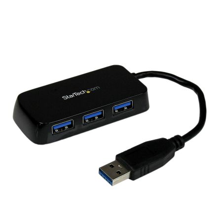 StarTech.com, USB 3.0 USB-Hub, 4 USB Ports, USB A, USB, USB, 80 X 36 X 14mm