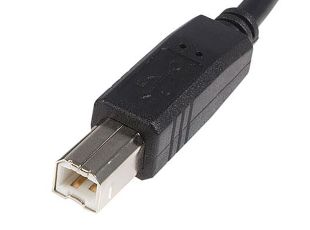 Stecker eines USB-Typ-B-Kabels