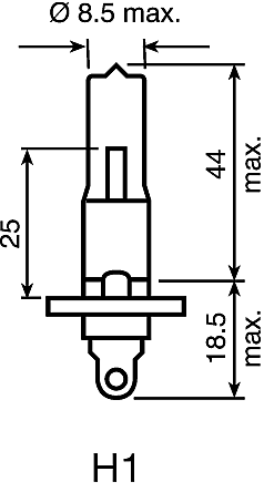 KFZ 16008: KFZ-Lampe, H1, P14,5s, Standard, 1er-Pack bei reichelt