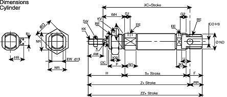 SMC CD85N25-40C-B cyl, iso, cushion, sw capable, C85 ROUND B