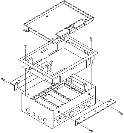 CFB3S | Power centre floor box,302x210x100mm | RS