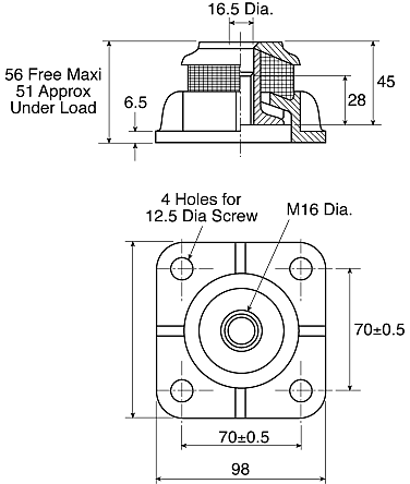 V402 MG | Paulstra Round M16 Anti Vibration Mount | RS