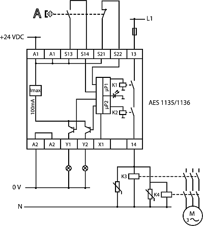 AES1135 | Schmersal 24 V dc Safety Relay - With 1 Safety Contact 2