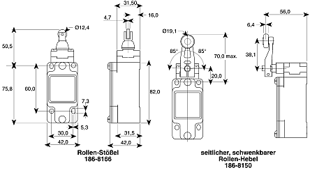 DC1C-A1RC Interruptor Final de Carrera con Rodillo - Cetronic