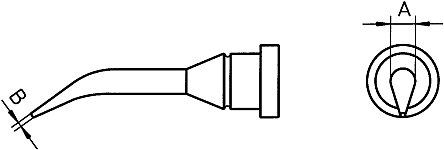Panne de fer à souder Weller, Conique coudé, série LT, 0.4mm, pour