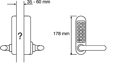 Cerradura con código con sistema mecánico Codelock 510 SS, de Acero  inoxidable, acabado Pulido