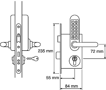 Cerradura con código con sistema mecánico Codelock 510 SS, de Acero  inoxidable, acabado Pulido