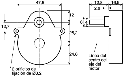P5-G01L82, McLennan 25:6 Synchron Getriebe / 0.2 Nm 1200U/min, 47.6mm x  16.5mm, Schaft-Ø 4mm