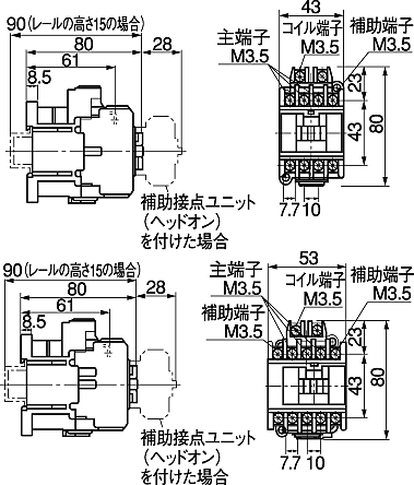 富士電機 電磁接触器 230 V ac 2極, SC-03 COIL AC200V 1A | RS