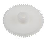 Spur gear made of POM with hub module 0.7 48 teeth tooth width 5mm outside diameter 35mm 