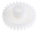 Spur gear made of POM with hub module 0.7 48 teeth tooth width 5mm outside diameter 35mm 