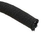 RS PRO Expandable Braided PET Black Cable Sleeve, 10mm Diameter, 5m Length