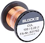 CUL100/0.10 Block, Block Single Core 0.1mm diameter Copper Wire, 1144m  Long, 337-7088