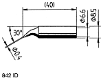 Panne de fer à souder XNT GW1 Weller, Mini-vague, série XNT, 1,6 x 2,4 mm,  pour WP 65, WTP 90, WXP 65, WXP 90
