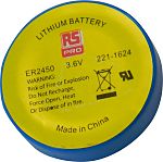 Pila de botón CR2450, 3V, 620mAh, litio - dióxido de manganeso Código RS:  457-4634 Nº ref. fabric.: CR-2450/BN