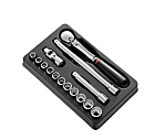 R2NANOPB Facom, Facom 38-Piece Socket Set, 3 → 7 mm, 5.5 → 14 mm, T10 →  T40 Socket, 669-8212
