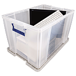 RS PRO 40L Transparent Polymer Large Storage Box, 320mm x 395mm x 500mm