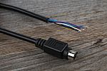 RS PRO Male 8 Pin mini-DIN to Unterminated Black DIN Cable 2m