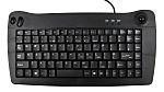 Mini teclado RS PRO, , Con cable, Negro, USB, Trackball, QWERTY (UK)