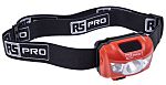 Linterna frontal RS PRO, 250 lm, alcance 66 m, recargable, batería Li-Po, IPX6