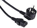 RS PRO Straight IEC C13 Socket to Straight CEE 7/7 Plug Power Cable, 5m