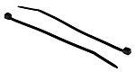 RS PRO Cable Tie, Sub Miniature, 71mm x 1.6 mm, Black Nylon, Pk-100