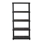 RS PRO Black 5 Shelf Plastic Shelving Unit, 1800 mm x 900mm, 460 mm, 100 kg Load