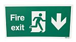 Polyester Fire Exit Down, Fire Exit, English, Exit Sign