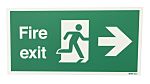 Polyester Fire Exit Right, Fire Exit, English, Exit Sign