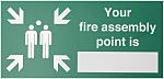 Polyester Fire Safety Sign, Your Fire Assembly Point Is With English Text Self-Adhesive