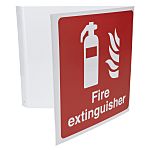 Polyester Fire Safety Sign, Fire Extinguisher With English Text Self-Adhesive