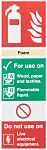 Polyester Fire Safety Sign, Foam Extinguisher For Use On With English Text Self-Adhesive