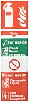 Polyester Fire Safety Sign, Water Extinguisher For Use On With English Text Self-Adhesive