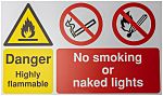 Polyester Danger Prohibition Sign, Danger Higly Flammable, English