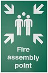 Polyester Fire Safety Sign, Fire Assembly Point With English Text Self-Adhesive