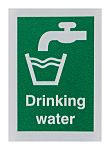 RS PRO Polyester Sign Drinking Water Sign With English Text