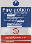 Polyester Fire Safety Sign, Fire Action Notice With English Text Self-Adhesive