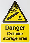 RS PRO Self-Adhesive General Hazard Hazard Warning Sign (English)