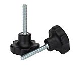 RS PRO Black Thermoplastic Multiple Lobes Clamping Knob, M6, Threaded Mount