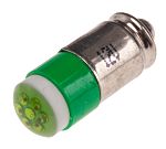 Žárovka indikátoru barva světla Zelená, objímka žárovky: Miniaturní drážka vícečipový, průměr: 6mm, 12V dc