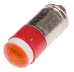 Bombilla para piloto luminoso LED RS PRO Rojo, λ 630nm, 12V dc / 30mA, 40mcd, casquillo bayoneta, Ø 6mm