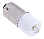 Bombilla para piloto luminoso LED RS PRO Blanco, λ X=0.31nm, 60V ac/dc / 3mA, 300mcd, casquillo BA9s, Ø 10mm