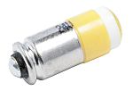 Bombilla para piloto luminoso LED RS PRO Amarillo, λ 565nm, 24V dc / 14mA, 45mcd, 180°, casquillo bayoneta, Ø 6mm