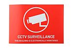 Abus Kırmızı/Beyaz CCTV Etiketi, 105 mm x 148mm, CCTV Kamera Çalışıyor, Metin Dili: İngilizce