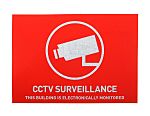 Pegatina de vigilancia ABUS Security-Center, Rojo/blanco, "CCTV Surveillance-Text, Inglés, CCTV, 52.5 mm Etiqueta x 74mm