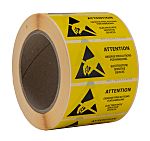 RS PRO Yellow Paper Safety Labels, Observe Precautions For Handling-Text 50 mm x 25mm
