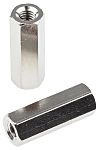 RS PRO Standoff, M4 x M4 Thread, 20mm Body, Brass, Female/Female