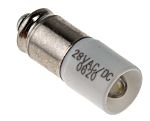 RS PRO White LED Indicator Lamp, 28V ac/dc, Midget Groove Base, 6mm Diameter, 2070mcd