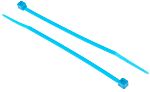 RS PRO Cable Tie, 100mm x 2.5 mm, Blue Nylon, Pk-100