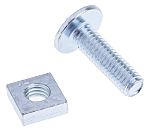 Pernos para techos RS PRO, Galvanizado brillante Acero, M6 x 20mm